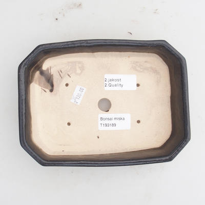 Keramik Bonsaischale 18,5 x 14 x 4 cm, Farbe schwarz - 2. Wahl - 3