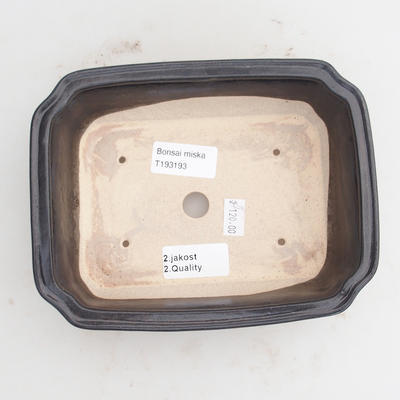 Keramik Bonsaischale 18 x 14 x 5 cm, Farbe schwarz - 2. Wahl - 3