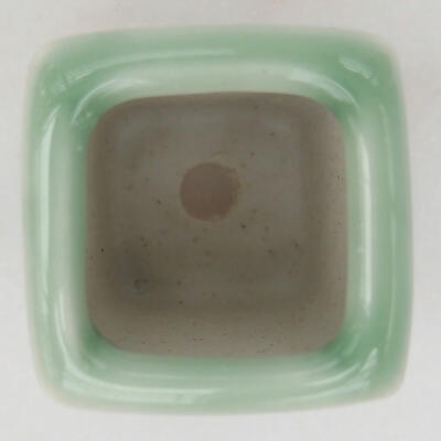 Keramik-Bonsaischale 2,5 x 2,5 x 3,5 cm, Farbe grün - 3