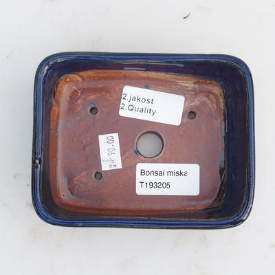 Keramik Bonsaischale 12 x 10 x 4 cm, Farbe blau - 2. Wahl - 3