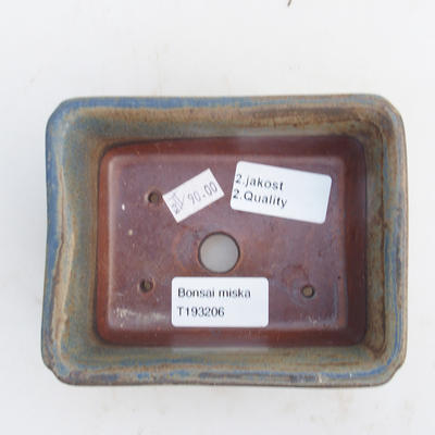 Keramik-Bonsaischale 12 x 10 x 5 cm, Farbe braun-blau - 2. Wahl - 3