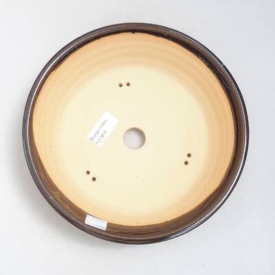 Bonsaischale aus Keramik 23,5 x 23,5 x 7 cm, Farbe braun - 3