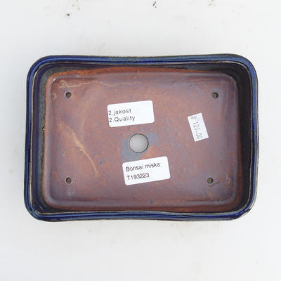 Keramik Bonsaischale 17,5 x 12,5 x 4 cm, Farbe blau - 2. Wahl - 3
