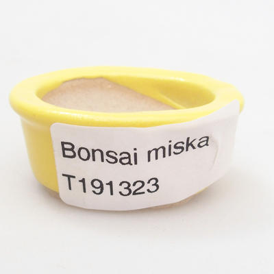 Mini Bonsai Schüssel 4,5 x 4 x 2 cm, gelbe Farbe - 3