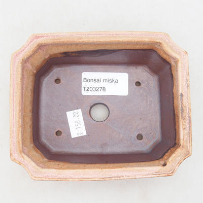 Keramik Bonsai Schüssel 13 x 10,5 x 4 cm, Farbe rosa - 3