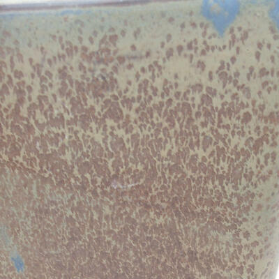 Keramische Bonsai-Schale 13,5 x 13,5 x 15,5 cm, braun-blaue Farbe - 3
