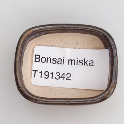 Mini-Bonsaischale 4,5 x 3,5 x 1,5 cm, Farbe braun - 3