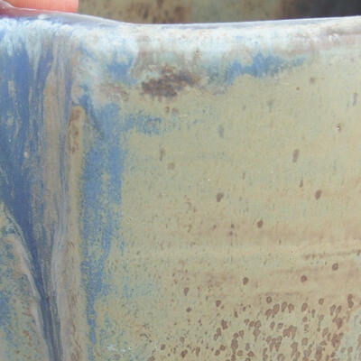 Keramische Bonsai-Schale 11 x 11 x 15,5 cm, braun-blaue Farbe - 3