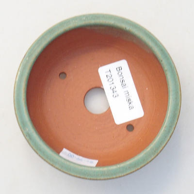 Keramik Bonsaischale 10 x 10 x 2,5 cm, Farbe grün - 3