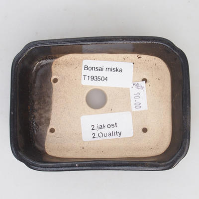 Keramik Bonsaischale 12,5 x 9 x 3 cm, Farbe schwarz - 2. Wahl - 3