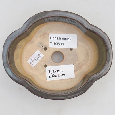 Keramik Bonsaischale 13 x 10 x 4,5 cm, Farbe Petrol - 2. Wahl - 3