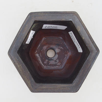 Bonsai Keramikschale 13 x 11,5 x 8 cm, Farbe hnědomodrá - 2.jakost - 3