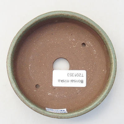 Keramik Bonsaischale 10 x 10 x 2,5 cm, Farbe grün - 3