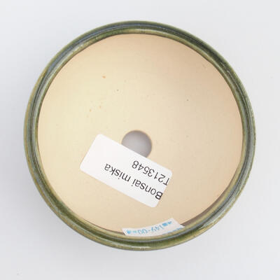 Bonsaischale aus Keramik 8,5 x 8,5 x 4 cm, Farbe grün - 3