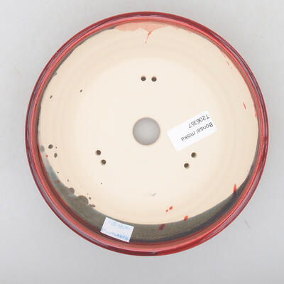 Keramische Bonsai-Schale 17,5 x 17,5 x 5 cm, rote Farbe - 3