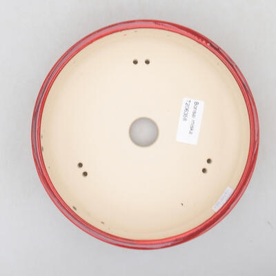 Keramische Bonsai-Schale 17,5 x 17,5 x 5,5 cm, rote Farbe - 3