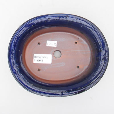 Keramik Bonsaischale 19 x 15,5 x 6 cm, Farbe blau - 3