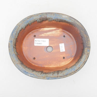 Keramik-Bonsaischale 19 x 15,5 x 6 cm, blaugraue Farbe - 3