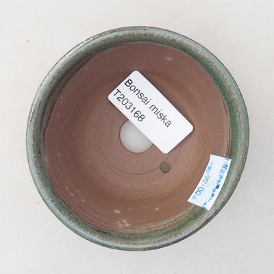 Keramische Bonsai-Schale 8,5 x 8,5 x 3,5 cm, Farbe grün - 3