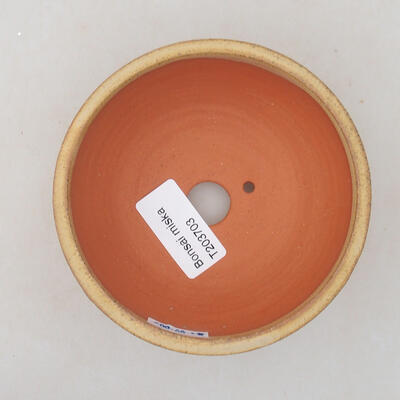 Keramische Bonsai-Schale 10,5 x 10,5 x 5 cm, beige Farbe - 3