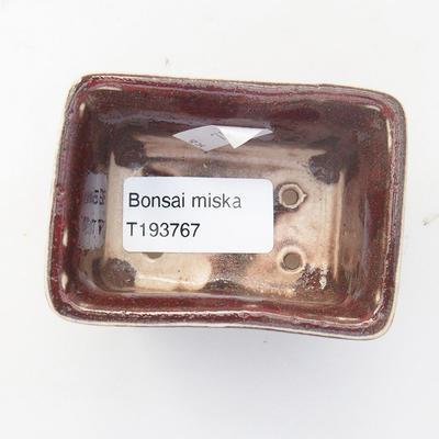 Mini-Bonsaischale 7,5 x 5,5 x 3,5 cm, Farbe rot - 3