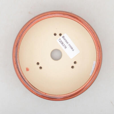 Keramische Bonsai-Schale 12 x 12 x 4,5 cm, Farbe Orange - 3