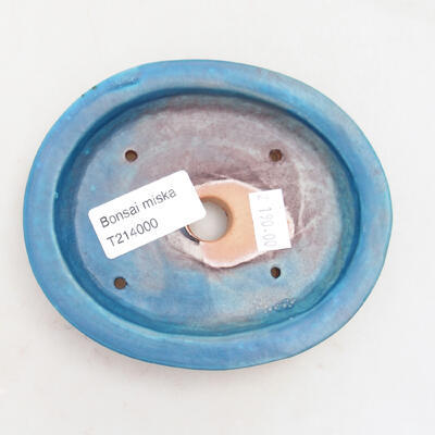 Bonsaischale aus Keramik 12,5 x 10,5 x 2 cm, Farbe Blau - 3