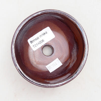 Bonsaischale aus Keramik 9,5 x 9,5 x 5 cm, Farbe bräunlich schwarz - 3