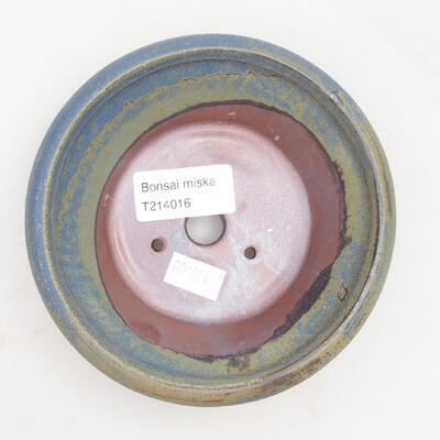 Bonsaischale aus Keramik 13 x 13 x 4 cm, Farbe braun-blau - 3