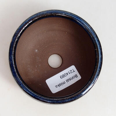 Bonsaischale aus Keramik 9,5 x 9,5 x 4,5 cm, Farbe blau - 3