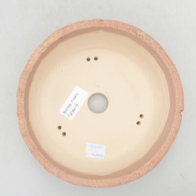 Keramik Bonsai Schüssel 16,5 x 16,5 x 7,5 cm, Farbe gelb rissig - 3
