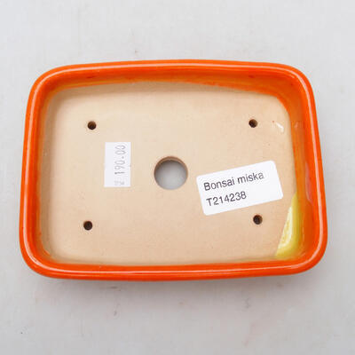 Bonsaischale aus Keramik 12,5 x 9,5 x 3,5 cm, Farbe orange - 3