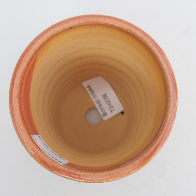 Keramik-Bonsaischale 8,5 x 8,5 x 9,5 cm, Farbe bräunlich-rosa - 3