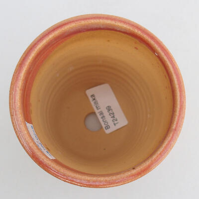 Keramik-Bonsaischale 8,5 x 8,5 x 10,5 cm, Farbe braun-rosa - 3