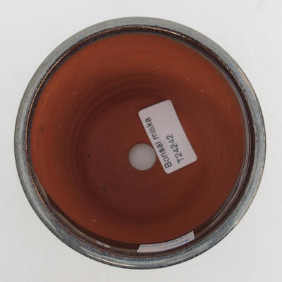 Keramik-Bonsaischale 9,5 x 9,5 x 9 cm, Farbe grau - 3