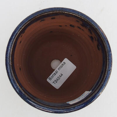 Keramik-Bonsaischale 9 x 9 x 9,5 cm, Farbe Blau - 3