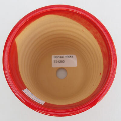 Keramik-Bonsaischale 10 x 10 x 11,5 cm, Farbe Rot - 3