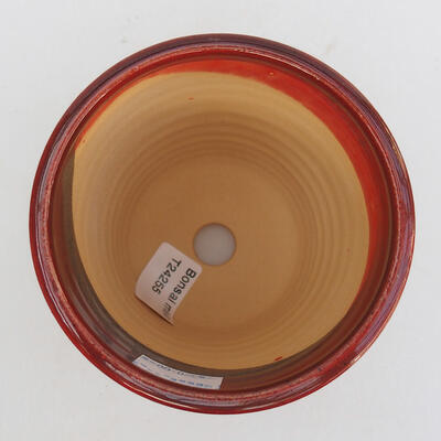 Keramik-Bonsaischale 9,5 x 9,5 x 11,5 cm, Farbe Rot - 3