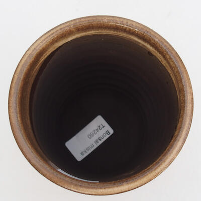 Keramik-Bonsaischale 9,5 x 9,5 x 11,5 cm, Farbe braun - 3