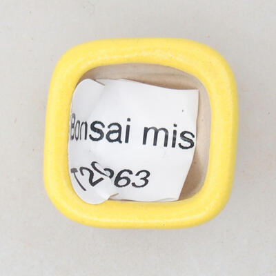 Mini Bonsai Schüssel 2 x 2 x 1,5 cm, Farbe gelb - 3