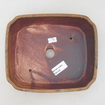 Keramische Bonsai-Schale 20,5 x 17,5 x 6 cm, braune Farbe - 3