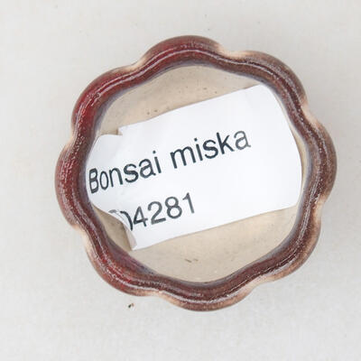 Mini Bonsai Schüssel 3,5 x 3,5 x 1,5 cm, Farbe rot - 3