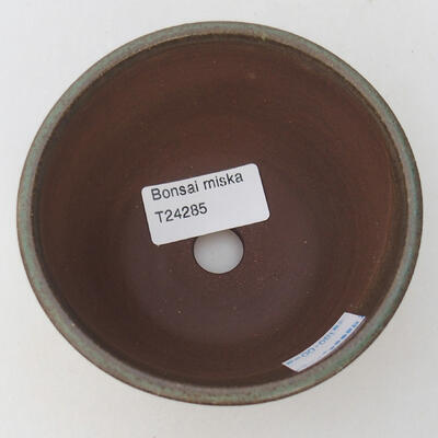 Keramik-Bonsaischale 10 x 10 x 5,5 cm, Farbe grün - 3