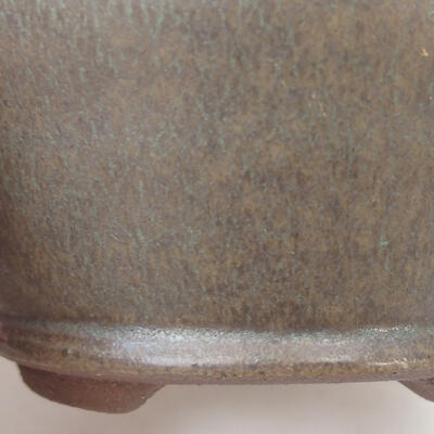 Keramik-Bonsaischale 10 x 10 x 4,5 cm, Farbe grün - 3