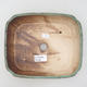 Keramische Bonsai-Schale 20,5 x 17,5 x 6 cm, Farbe braun-grün - 3/3