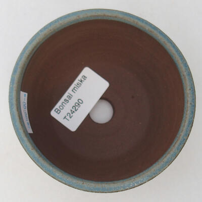 Keramik-Bonsaischale 9,5 x 9,5 x 5,5 cm, Farbe Blau - 3