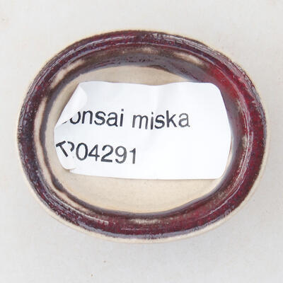 Mini Bonsai Schüssel 4 x 3 x 2 cm, Farbe rot - 3