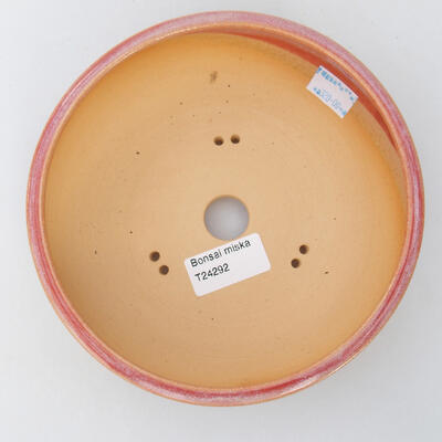 Keramik-Bonsaischale 16,5 x 16,5 x 5,5 cm, Farbe rosa - 3