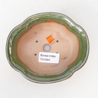 Bonsaischale aus Keramik 9 x 8,5 x 2,5 cm, Farbe orange - 3