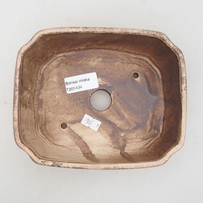 Keramische Bonsai-Schale 17 x 14,5 x 6 cm, beige Farbe - 3